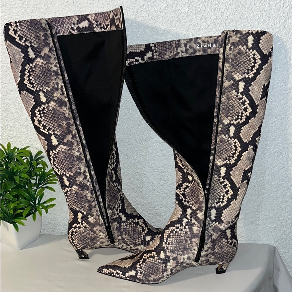 Gianni Bini Gray and Cream Over the Knee Boots - Picture 13 of 15
